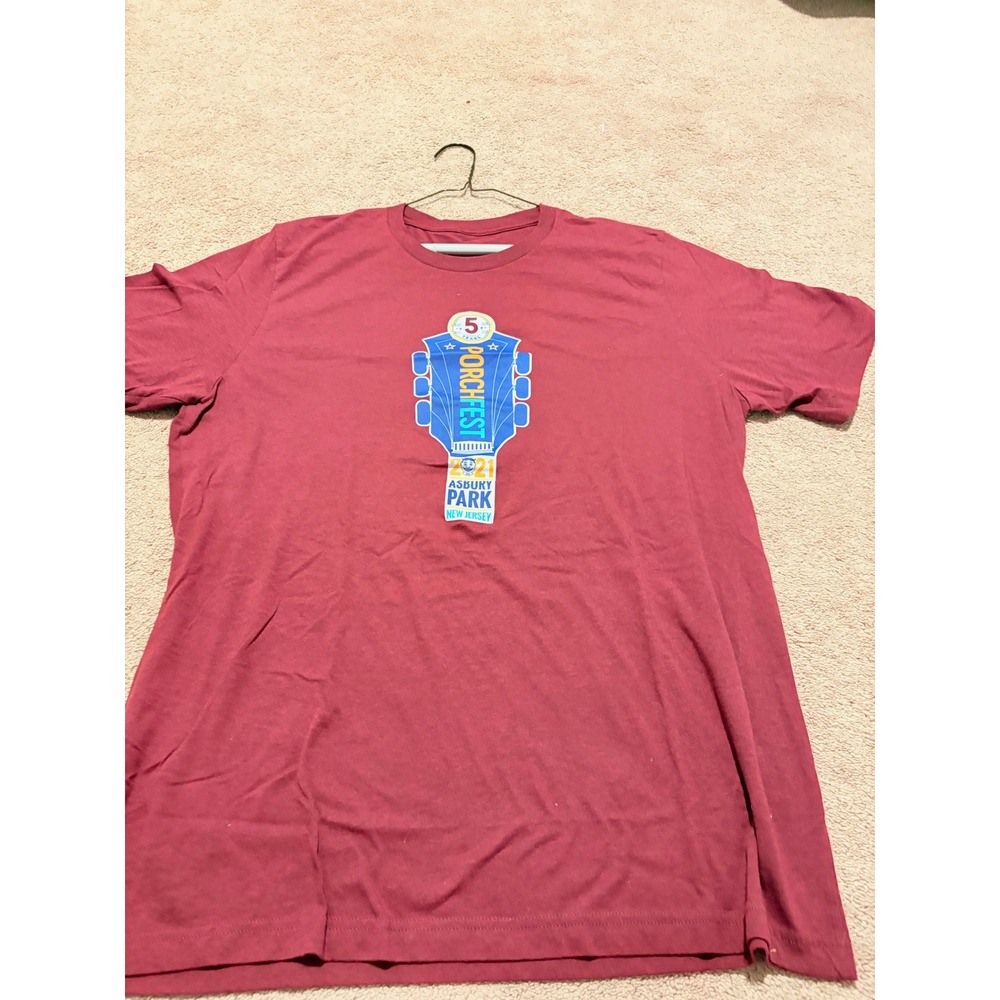 Asbury Park Porchfest 2021 Graphic T-Shirt Maroon Short Sleeve Music Festival